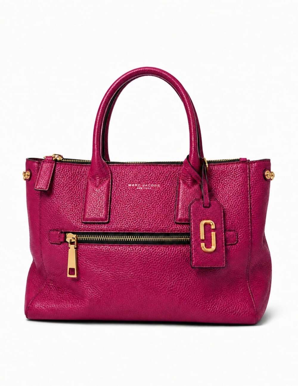 Marc Jacobs Gotham East West Tote Iris Plum Pebbled Leather Crossbody Bag
